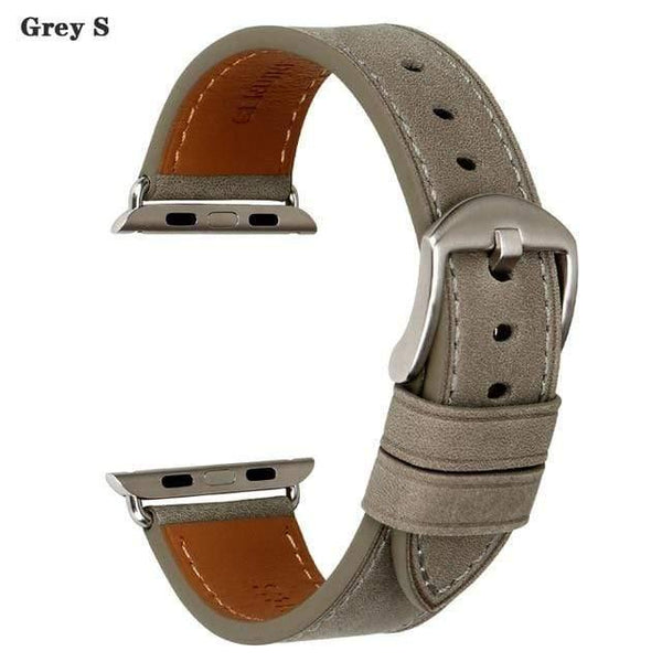 Planet Gates Grey S / For Apple Watch 38mm Leather Watch Strap Replacement For Apple Watch Band 44mm 40mm 42mm 38mm Series 4 3 2 1 iWatch Watchband
