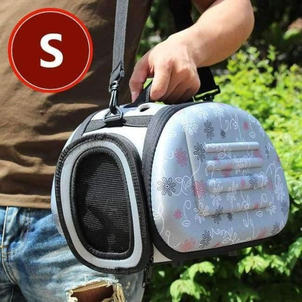 Planet Gates grey S / M Pet Dog Cat Carrier Breathable Outdoor Shoulder Bags Travel Bag Folding Carrier Cage Collapsible Crate Tote Handbag