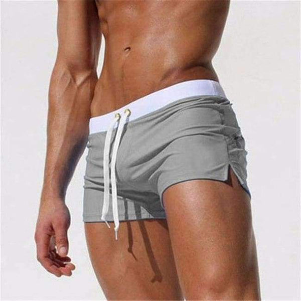 Planet Gates Grey shorts / S Summer Swimwear Men Swimsuit Maillot De Bain Boy Swim Suits Boxer Shorts Swim Trunks Swimming Surf Banadores mayo sungas