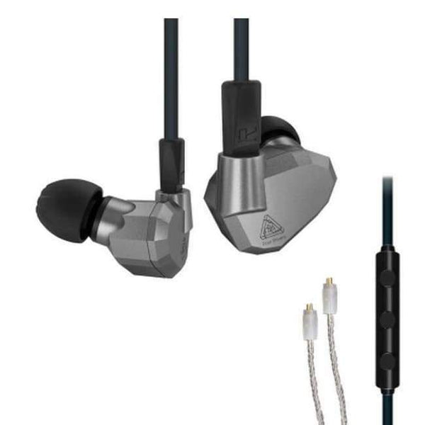 Planet Gates grey silver with mic Hybrid In Ear Earphones HIFI DJ Monitor Headphone Running Sport KZ AS10 ZS6 Earphones Headset Earbud Two Colors