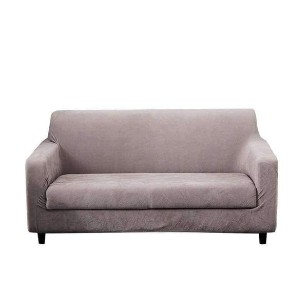 Planet Gates grey / Single Seater Plush Sofa Cover 1pcs Velvet Solid Cover All-inclusive Sofa Elastic Fabric Couch Cover Grey Thick Slipcover Home Decor