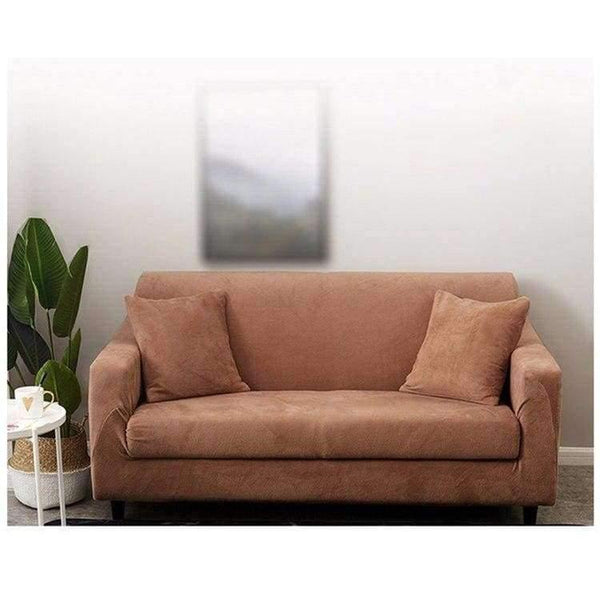 Planet Gates grey / Single Seater Plush Sofa Cover 1pcs Velvet Solid Cover All-inclusive Sofa Elastic Fabric Couch Cover Grey Thick Slipcover Home Decor