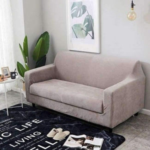 Planet Gates grey / Single Seater Plush Sofa Cover 1pcs Velvet Solid Cover All-inclusive Sofa Elastic Fabric Couch Cover Grey Thick Slipcover Home Decor