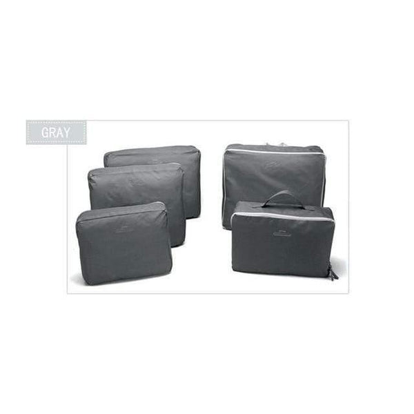 Planet Gates Grey travelling bag 5 PCS/Set Fashion Durable Waterproof Polyester Travel Bags For Men Women Luggage Underwear Clothing Sorting Bag Packing Cubes