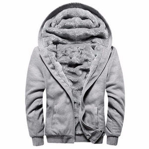 Planet Gates grey W11 USA SIZE / S Men Hoodies Casual Wool Winter Thickened Warm Coat Male Velvet Male Sweatshirts Coat Zipper Cardigan