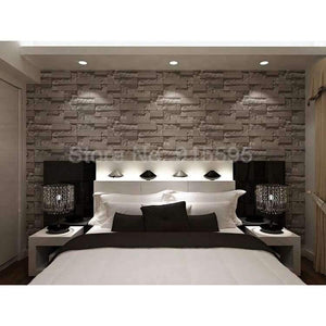Planet Gates Grey White / 5.3㎡ Stacked Brick 3D Stone Wallpaper Modern Wallcovering PVC Roll Wallpaper Brick Wall Background Wallpaper Grey For Living Room