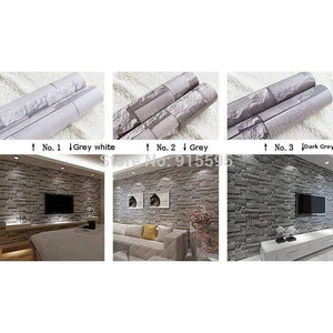 Planet Gates Grey White / 5.3㎡ Stacked Brick 3D Stone Wallpaper Modern Wallcovering PVC Roll Wallpaper Brick Wall Background Wallpaper Grey For Living Room