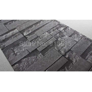 Planet Gates Grey White / 5.3㎡ Stacked Brick 3D Stone Wallpaper Modern Wallcovering PVC Roll Wallpaper Brick Wall Background Wallpaper Grey For Living Room