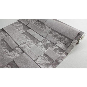 Planet Gates Grey White / 5.3㎡ Stacked Brick 3D Stone Wallpaper Modern Wallcovering PVC Roll Wallpaper Brick Wall Background Wallpaper Grey For Living Room