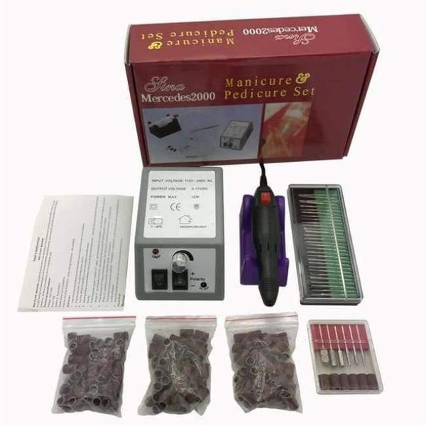 Planet Gates GREY WITH BOX Electric Nail Art Drill Machine Manicure Pedicure Pen Tool Set Kit+30pcs nail drill bit+150pcs sanding bands