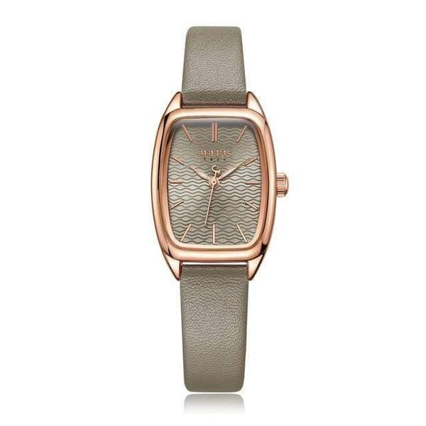 Planet Gates Grey Women's Watch Japan Quartz Hours Fashion Wave-like Clock Leather Bracelet Modern Classic Girl Birthday Gift Julius Box