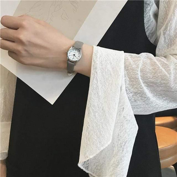 Planet Gates Grey Women watches Korean version casual quartz woman clock BGG brand ladies retro wrist watches leather band