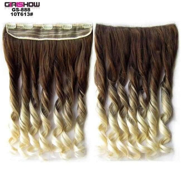 Planet Gates GS888 10T613 / 24inches 24" 5 Clips In on Synthetic Hair Extensions Wavy Lady wig HairTwo Tone Ombre Hairpiece GS888 130g/pc