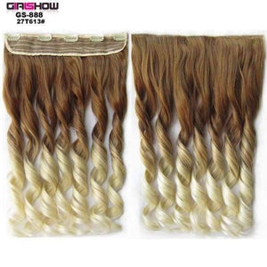 Planet Gates GS888 27T613 / 24inches 24" 5 Clips In on Synthetic Hair Extensions Wavy Lady wig HairTwo Tone Ombre Hairpiece GS888 130g/pc