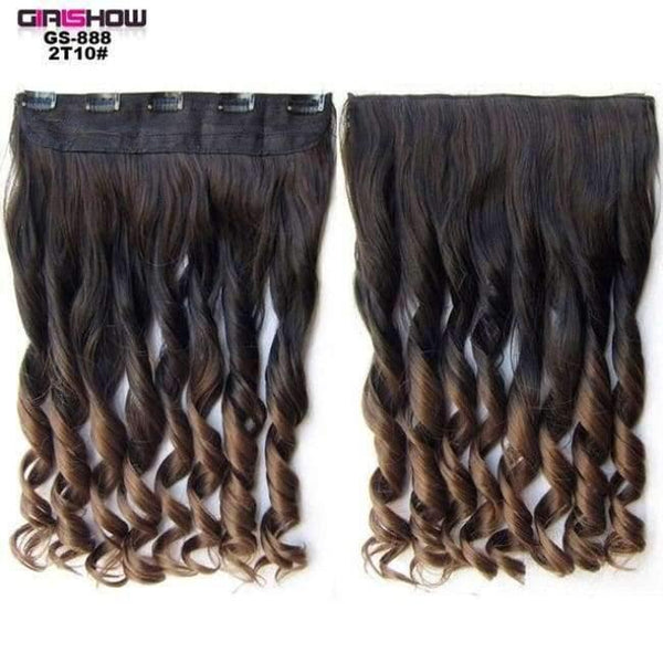 Planet Gates GS888 2T10 / 24inches 24" 5 Clips In on Synthetic Hair Extensions Wavy Lady wig HairTwo Tone Ombre Hairpiece GS888 130g/pc