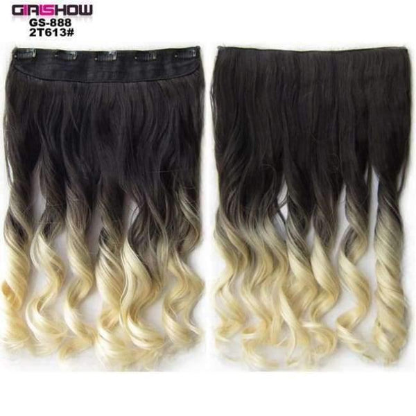 Planet Gates GS888 2T613 / 24inches 24" 5 Clips In on Synthetic Hair Extensions Wavy Lady wig HairTwo Tone Ombre Hairpiece GS888 130g/pc