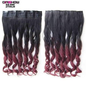 Planet Gates GS888 2T99J / 24inches 24" 5 Clips In on Synthetic Hair Extensions Wavy Lady wig HairTwo Tone Ombre Hairpiece GS888 130g/pc