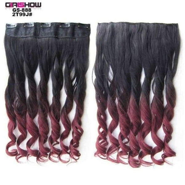 Planet Gates GS888 2T99J / 24inches 24" 5 Clips In on Synthetic Hair Extensions Wavy Lady wig HairTwo Tone Ombre Hairpiece GS888 130g/pc