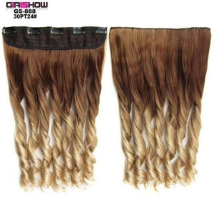 Planet Gates GS888 30PT24 / 24inches 24" 5 Clips In on Synthetic Hair Extensions Wavy Lady wig HairTwo Tone Ombre Hairpiece GS888 130g/pc