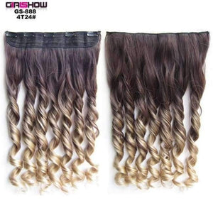 Planet Gates GS888 4T24 / 24inches 24" 5 Clips In on Synthetic Hair Extensions Wavy Lady wig HairTwo Tone Ombre Hairpiece GS888 130g/pc