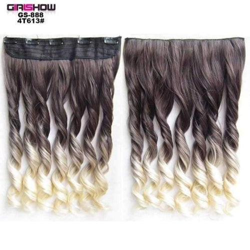 Planet Gates GS888 4T613 / 24inches 24" 5 Clips In on Synthetic Hair Extensions Wavy Lady wig HairTwo Tone Ombre Hairpiece GS888 130g/pc