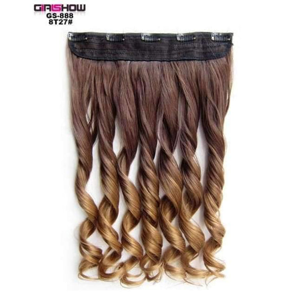 Planet Gates GS888 8T27 / 24inches 24" 5 Clips In on Synthetic Hair Extensions Wavy Lady wig HairTwo Tone Ombre Hairpiece GS888 130g/pc