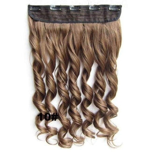 Planet Gates GS888 Color 10 / 24inches 5 Clips In on Synthetic Hair Extensions Wavy Lady wig Hair Hairpiece ponytail 87 colors available,130g,60cm 1pc