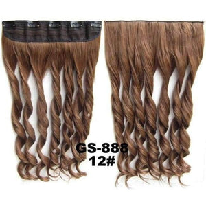 Planet Gates GS888 Color 12 / 24inches 5 Clips In on Synthetic Hair Extensions Wavy Lady wig Hair Hairpiece ponytail 87 colors available,130g,60cm 1pc
