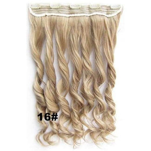 Planet Gates GS888 Color 16 / 24inches 5 Clips In on Synthetic Hair Extensions Wavy Lady wig Hair Hairpiece ponytail 87 colors available,130g,60cm 1pc