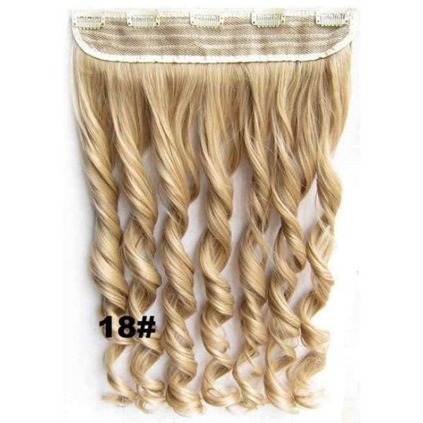 Planet Gates GS888 Color 18 / 24inches 5 Clips In on Synthetic Hair Extensions Wavy Lady wig Hair Hairpiece ponytail 87 colors available,130g,60cm 1pc