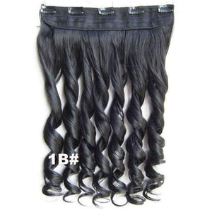 Planet Gates GS888 Color 1B / 24inches 5 Clips In on Synthetic Hair Extensions Wavy Lady wig Hair Hairpiece ponytail 87 colors available,130g,60cm 1pc