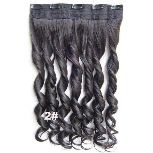 Planet Gates GS888 Color 2 / 24inches 5 Clips In on Synthetic Hair Extensions Wavy Lady wig Hair Hairpiece ponytail 87 colors available,130g,60cm 1pc