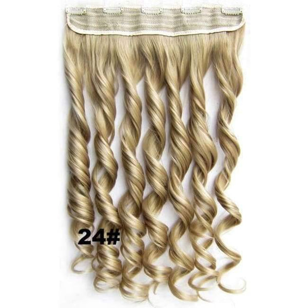 Planet Gates GS888 Color 24 / 24inches 5 Clips In on Synthetic Hair Extensions Wavy Lady wig Hair Hairpiece ponytail 87 colors available,130g,60cm 1pc