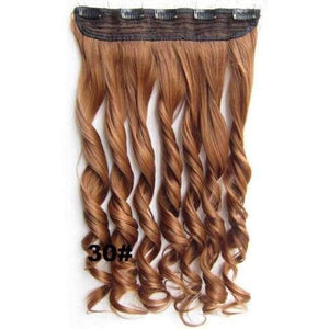 Planet Gates GS888 Color 30 / 24inches 5 Clips In on Synthetic Hair Extensions Wavy Lady wig Hair Hairpiece ponytail 87 colors available,130g,60cm 1pc