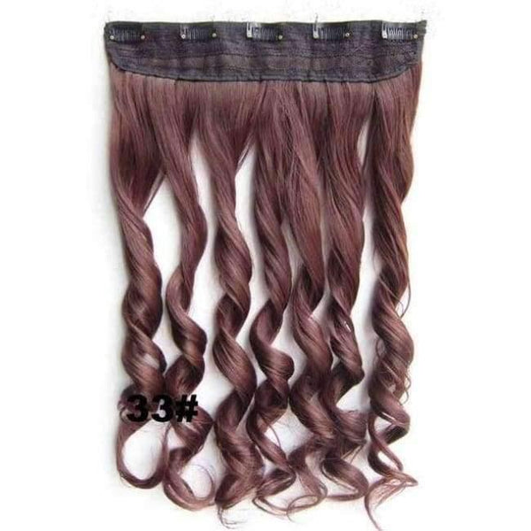Planet Gates GS888 Color 33 / 24inches 5 Clips In on Synthetic Hair Extensions Wavy Lady wig Hair Hairpiece ponytail 87 colors available,130g,60cm 1pc