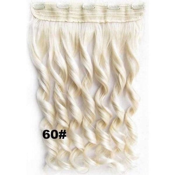 Planet Gates GS888 Color 60 / 24inches 5 Clips In on Synthetic Hair Extensions Wavy Lady wig Hair Hairpiece ponytail 87 colors available,130g,60cm 1pc