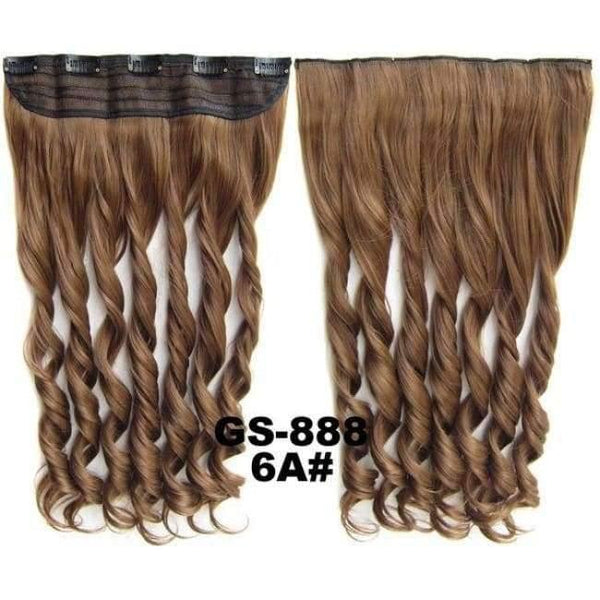 Planet Gates GS888 Color 6A / 24inches 5 Clips In on Synthetic Hair Extensions Wavy Lady wig Hair Hairpiece ponytail 87 colors available,130g,60cm 1pc