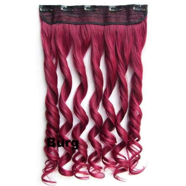Planet Gates GS888 Color Burg / 24inches 5 Clips In on Synthetic Hair Extensions Wavy Lady wig Hair Hairpiece ponytail 87 colors available,130g,60cm 1pc
