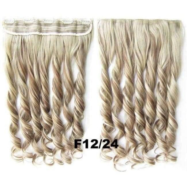 Planet Gates GS888 Color F12-24 / 24inches 5 Clips In on Synthetic Hair Extensions Wavy Lady wig Hair Hairpiece ponytail 87 colors available,130g,60cm 1pc