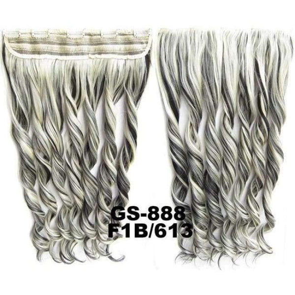 Planet Gates GS888 Color F1B-613 / 24inches 5 Clips In on Synthetic Hair Extensions Wavy Lady wig Hair Hairpiece ponytail 87 colors available,130g,60cm 1pc