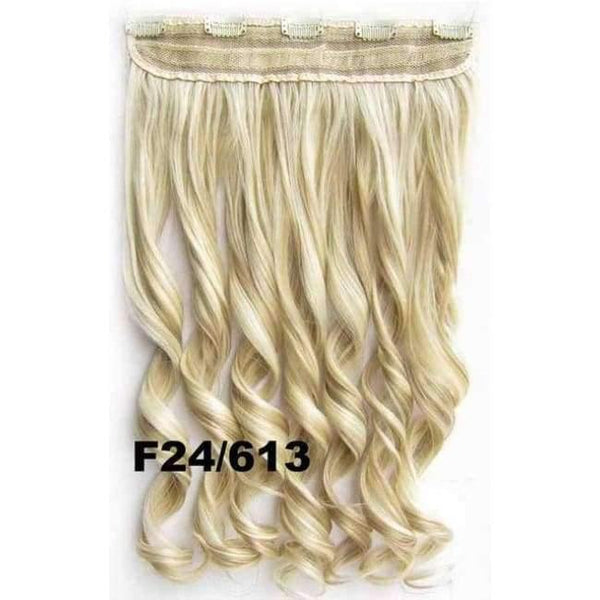 Planet Gates GS888 Color F24-613 / 24inches 5 Clips In on Synthetic Hair Extensions Wavy Lady wig Hair Hairpiece ponytail 87 colors available,130g,60cm 1pc
