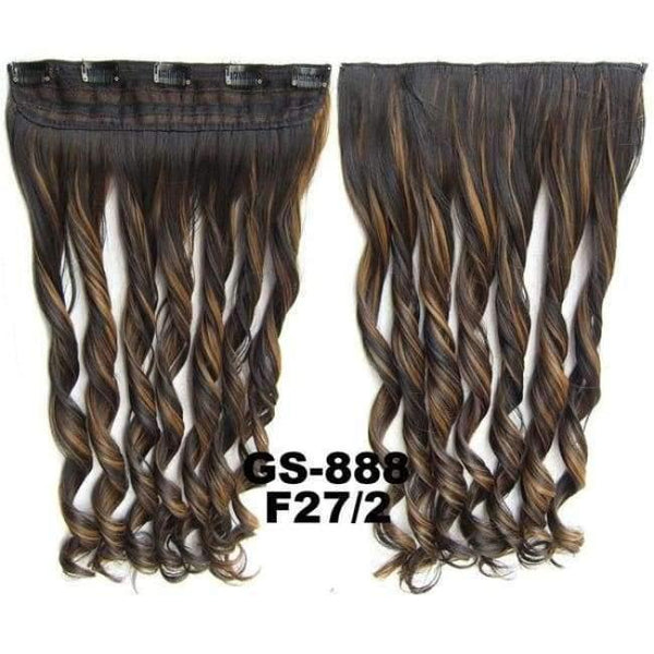 Planet Gates GS888 Color F27-2 / 24inches 5 Clips In on Synthetic Hair Extensions Wavy Lady wig Hair Hairpiece ponytail 87 colors available,130g,60cm 1pc