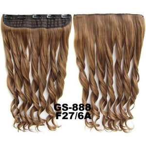 Planet Gates GS888 Color F27-6A / 24inches 5 Clips In on Synthetic Hair Extensions Wavy Lady wig Hair Hairpiece ponytail 87 colors available,130g,60cm 1pc