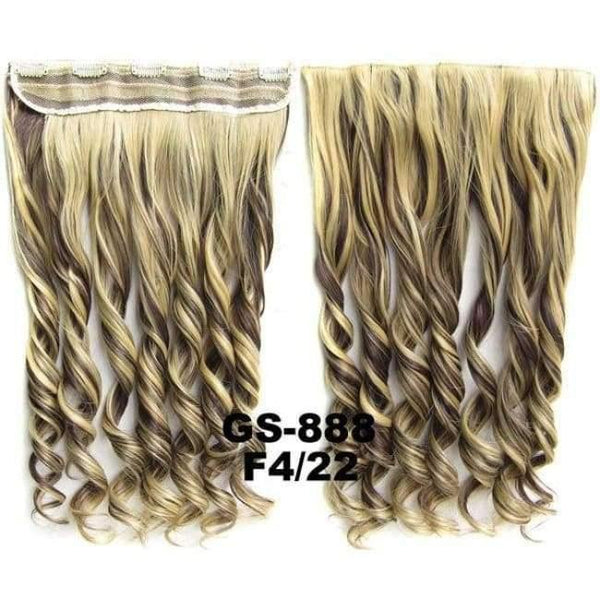 Planet Gates GS888 Color F4-22 / 24inches 5 Clips In on Synthetic Hair Extensions Wavy Lady wig Hair Hairpiece ponytail 87 colors available,130g,60cm 1pc