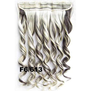 Planet Gates GS888 Color F6-613 / 24inches 5 Clips In on Synthetic Hair Extensions Wavy Lady wig Hair Hairpiece ponytail 87 colors available,130g,60cm 1pc