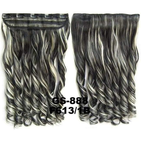 Planet Gates GS888 Color F613-1B / 24inches 5 Clips In on Synthetic Hair Extensions Wavy Lady wig Hair Hairpiece ponytail 87 colors available,130g,60cm 1pc