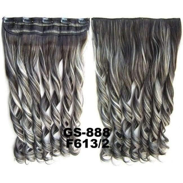 Planet Gates GS888 Color F613-2 / 24inches 5 Clips In on Synthetic Hair Extensions Wavy Lady wig Hair Hairpiece ponytail 87 colors available,130g,60cm 1pc