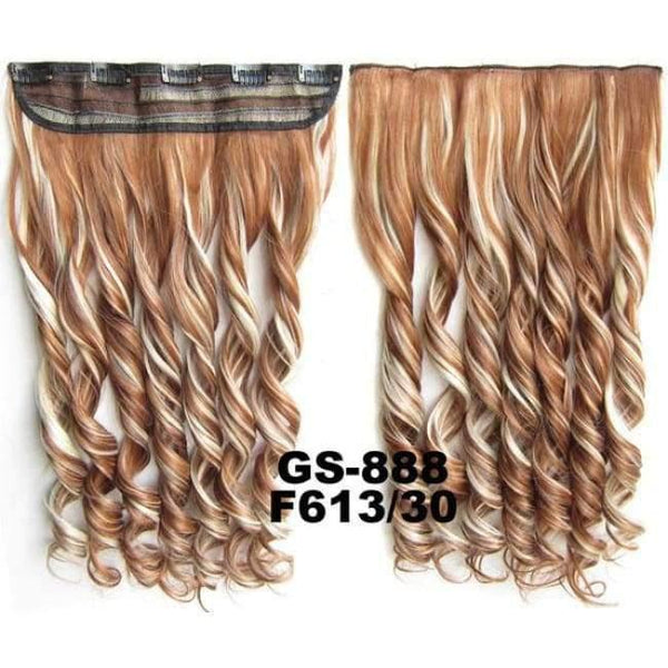 Planet Gates GS888 Color F613-30 / 24inches 5 Clips In on Synthetic Hair Extensions Wavy Lady wig Hair Hairpiece ponytail 87 colors available,130g,60cm 1pc