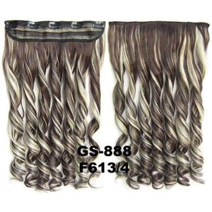 Planet Gates GS888 Color F613-4 / 24inches 5 Clips In on Synthetic Hair Extensions Wavy Lady wig Hair Hairpiece ponytail 87 colors available,130g,60cm 1pc