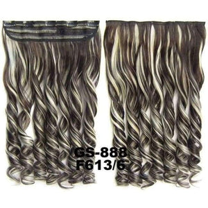 Planet Gates GS888 Color F613-6 / 24inches 5 Clips In on Synthetic Hair Extensions Wavy Lady wig Hair Hairpiece ponytail 87 colors available,130g,60cm 1pc